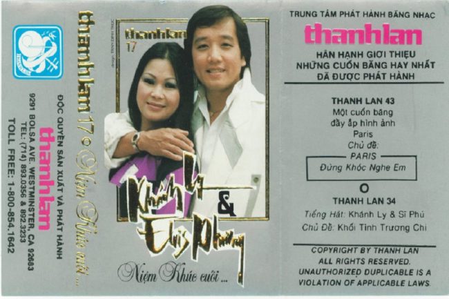 Thập niên 80, 90 tại hải ngoại, Khánh Ly và Elvis Phương từng thu âm chung khá nhiều cuốn băng. Trong ảnh là cuốn cassette Niệm khúc cuối thực hiện năm 1985.