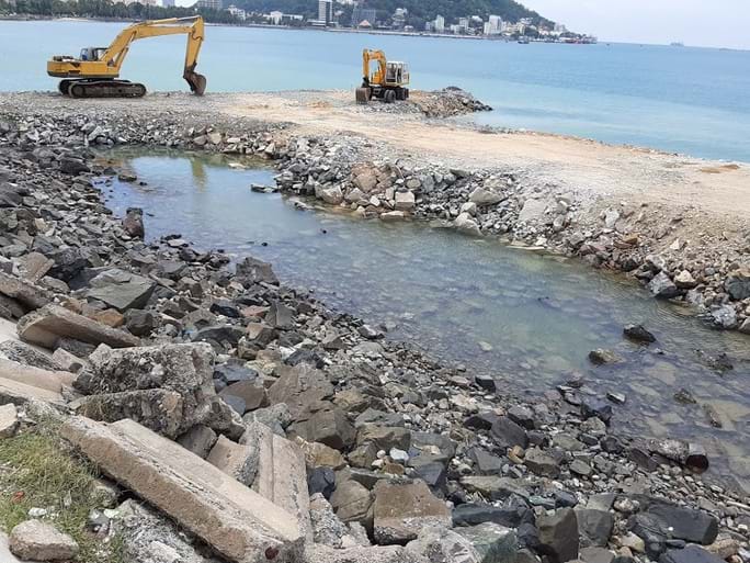 Khu vực lấp biển ngay trung tâm Vũng Tàu.