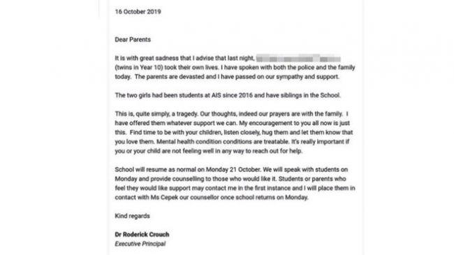 Thư của trường gửi đến phụ huynh Bảo Châu