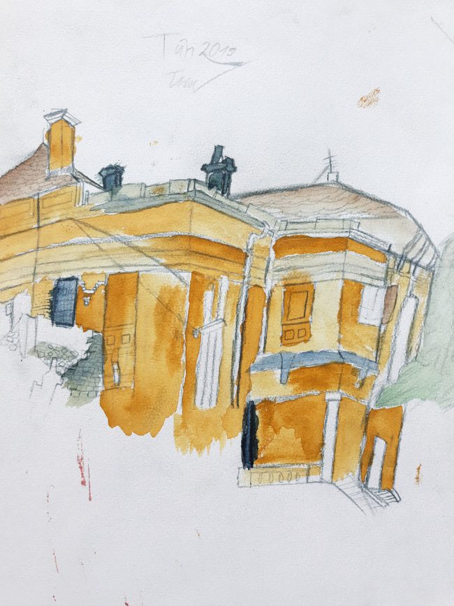 Ký họa của bé Đậu 10 tuổi