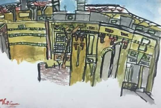 Ký họa của bé Tất Khánh 8 tuổi