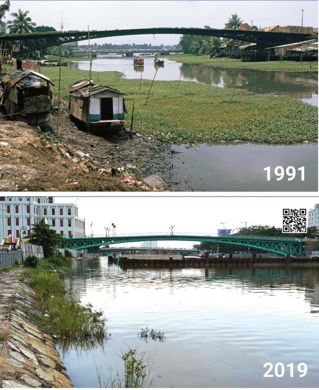 Cầu Mống nối đôi bờ quận 1 và quận 4, được coi là một trong những cây cầu cổ xưa nhất TP.HCM. Cầu này do công ty vận chuyển Hàng hải Pháp Messageries maritimes bỏ vốn thuê công ty xây dựng Levallois Perret (tức Eiffel cũ) xây cất vào năm 1893 – 1894.