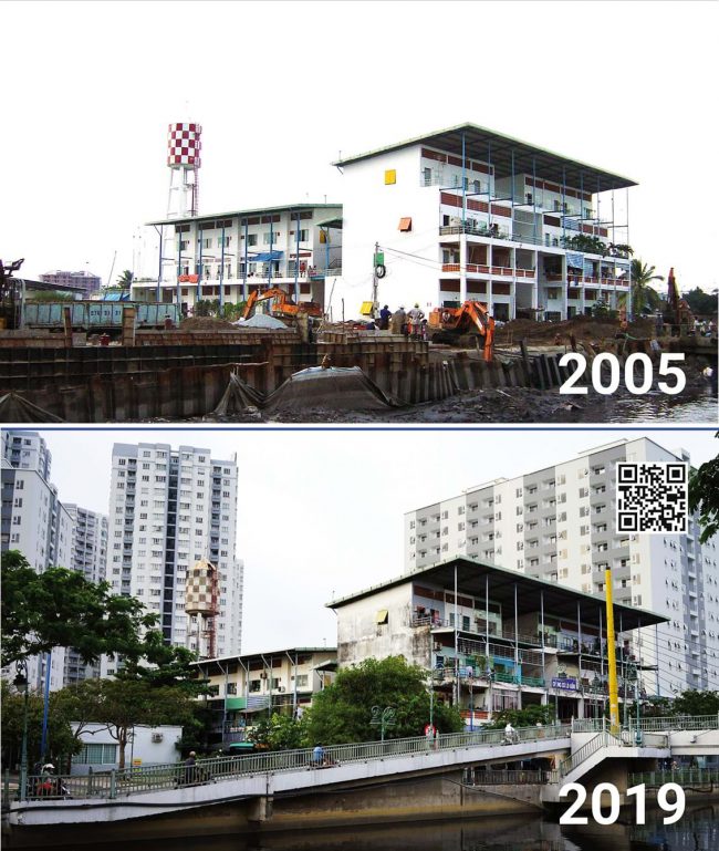 Kênh Tàu Hũ nhìn từ cầu chữ Y sau khi được cải tạo.