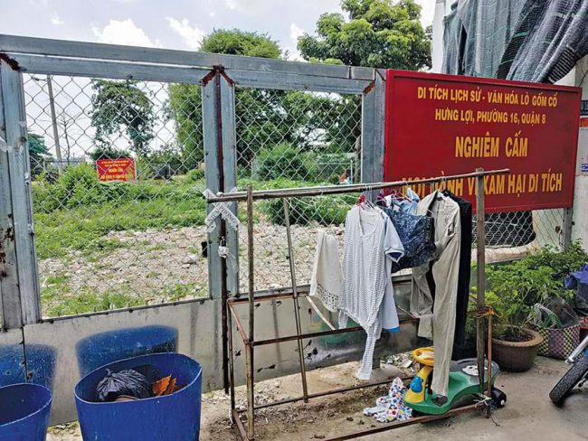 Di tích Lò gốm cổ Hưng Lợi 300 tuổi thuộc phường 16 (quận 8, TP.HCM) bị ngang nhiên san phẳng, tháng 7.2019. Ảnh: Trung Dũng