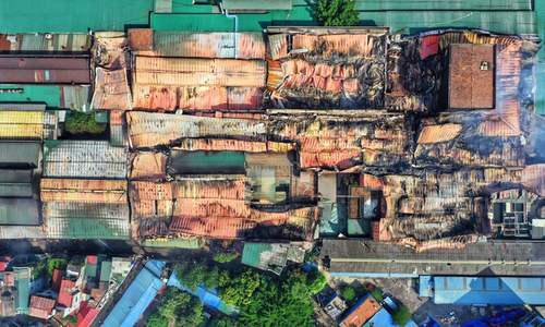 Hiện trường đám cháy nhìn từ trên cao. Ảnh minh họa