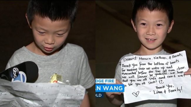 Nathan Wang nhận được thư cảm ơn từ hàng xóm sau khi vụ việc xảy ra. Ảnh: Next Shark.