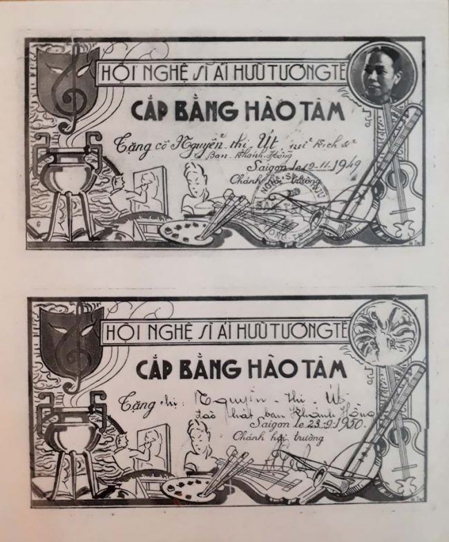 Bằng Hào Tâm do Hội trưởng Nguyễn-văn-Phát ký.