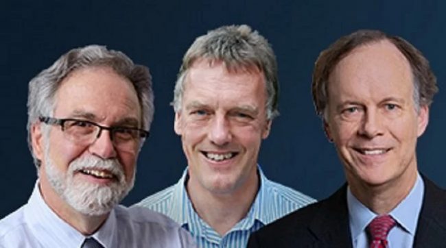 Từ trái, các nhà khoa học Gregg Semenza, Peter Ratcliffe và William Kaelin. Ảnh: Nobel Prize