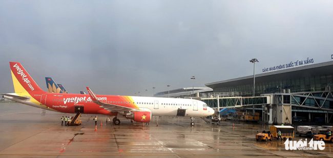Máy bay Vietjet ở sân bay Đà Nẵng - Ảnh: C.TRUNG
