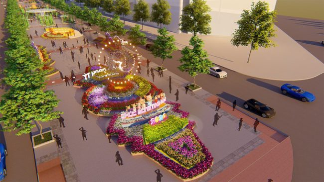 Ông Trương Tấn Sơn (Phó ban tổ chức đường hoa Nguyễn Huệ Tết Canh Tý 2020 - Saigontouris) cho biết, đơn vị nỗ lực rất nhiều để có cách thể hiện diện mạo mới cho đường hoa. Công trình năm nay hứa hẹn mang đến cho người dân và du khách trải nghiệm thú vị và những khung hình du xuân đẹp nhất. "Điểm nhấn của đường hoa năm nay là sự kết hợp giữa các yếu tố tự nhiên, sử dụng chất liệu thân thiện với môi trường; nét truyền thống, bản sắc văn hóa Tết cổ truyền với kiến trúc hiện đại đi cùng ý nghĩa xã hội tích cực", ông Sơn nói.