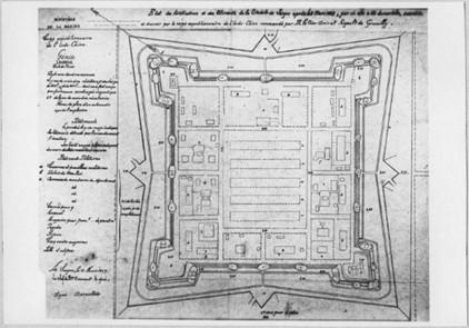 Bản đồ các công sự của Thành cổ và các tòa nhà sau ngày 8 tháng 3 năm 1859