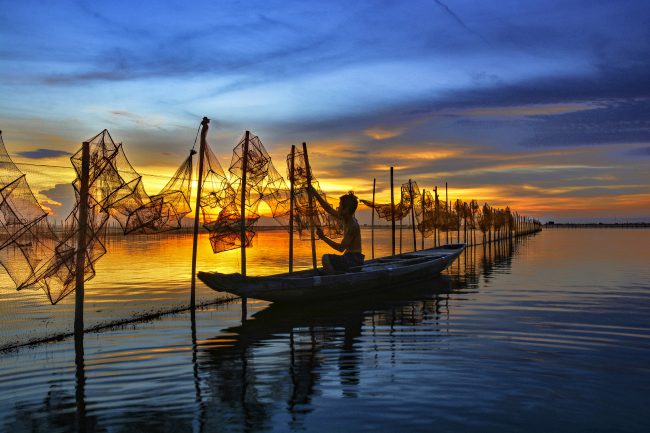 Tác phẩm Chiều về trên phá Tam Giang - Lê Quý Trọng (TP. Huế)